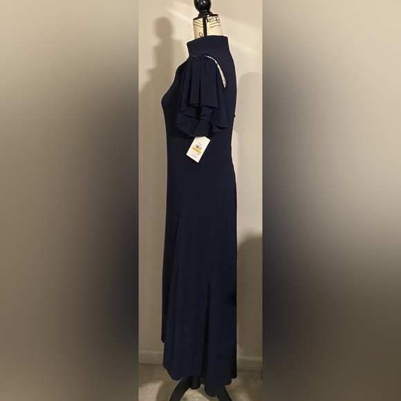 NWT Kensie Cold Shoulder Flutter Sleeve High-Low Dress - Picture 10 of 15